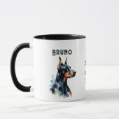 Mug Animaux de compagnie Aquarelle simple Doberman noi (Gauche)