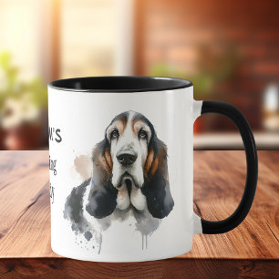 Mug Animaux de compagnie Gram Basset Aquarelle Brun Pe