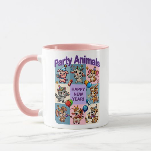 Mug Animaux de fête "Bonne année" (Gauche)