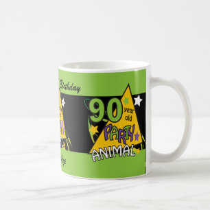 Mug Animaux de fête de 90 ans   90e anniversaire