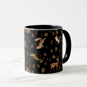 Mug Animaux de forêt automnale Feuilles d'automne