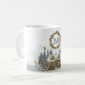 Mug Animaux de forêt de cabine d'hiver avec le (Devant gauche)