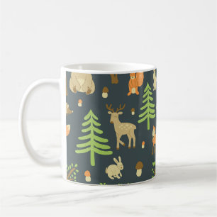Mug Animaux de forêt vintages, Motif pour enfants.