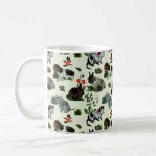Mug Animaux de jardin Fleurs de chat lapin de chat