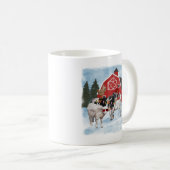 Mug Animaux de la ferme de Noël & Grange (Devant droit)