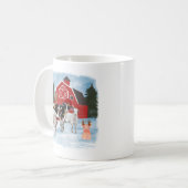 Mug Animaux de la ferme de Noël & Grange (Devant gauche)