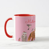 Mug Animaux de la Forêt Nom Personnalisé Noël (Gauche)