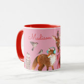 Mug Animaux de la Forêt Nom Personnalisé Noël (Devant gauche)