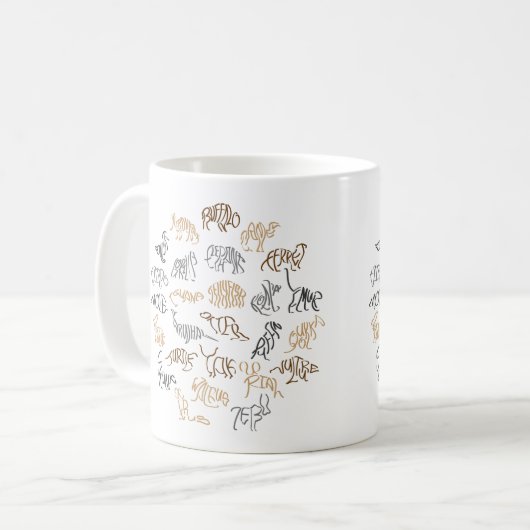Mug Animaux de longueur A à Z (Devant gauche)