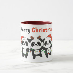 Mug Animaux de Noël Pandas Panda Joyeux Noël