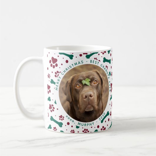 Mug Animaux de Noël Photo personnalisée Empreintes de  (Gauche)