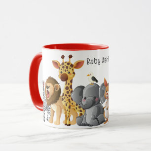 Mug Animaux de safari mignons personnalisés Nom des en