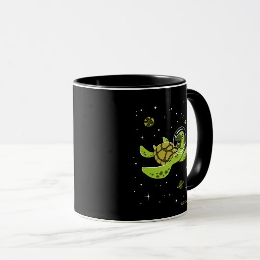 Mug Animaux de tortues dans l'espace (Devant droit)