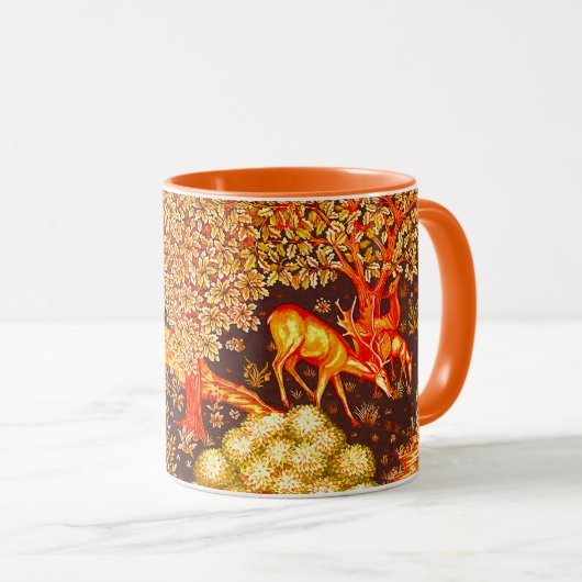 Mug ANIMAUX FORESTIERS, DEERS PAR BROOK Orange Yellow  (Devant droit)