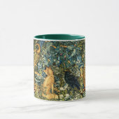 Mug ANIMAUX FORESTIERS, RAVEN, FOX, PEACOCK Blue Green (Centre)