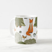 Mug Animaux forestiers : renards, oiseaux motifs (Devant gauche)