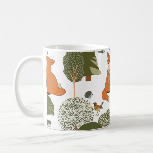 Mug Animaux forestiers : renards, oiseaux motifs (Gauche)