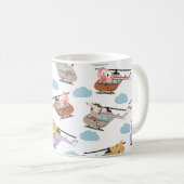 Mug Animaux Mignons Dans Un Motif D'Hélicoptère (Devant droit)