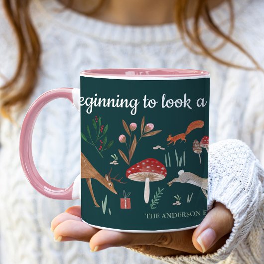 Mug Animaux mignons de la forêt verte pour Noël 