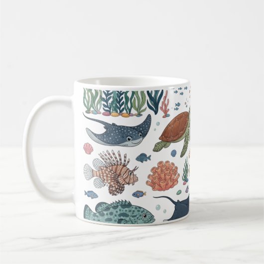 Mug Animaux mignons de l'océan (Gauche)