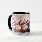 Mug Animaux mignons de Noël Vacances (Devant gauche)