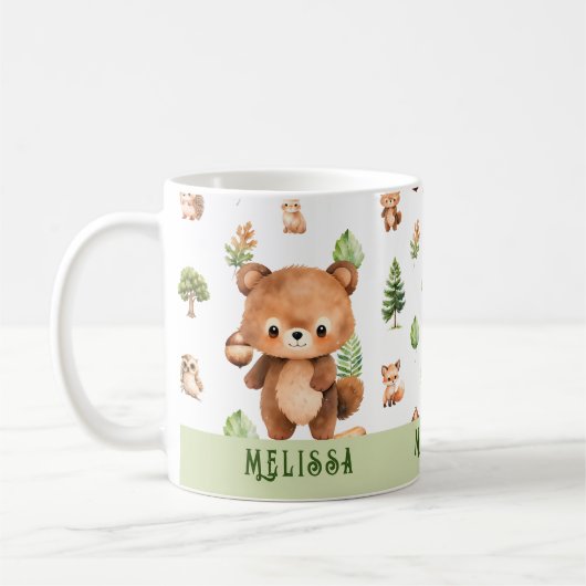 Mug Animaux mignons d'ours personnalisés (Gauche)