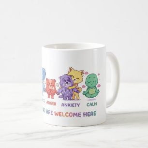 Mug Animaux Mignons Kawaii Santé Mentale Émotions & Se
