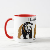 Mug Animaux sauvages - J'aime les ours GRIZZLY - Natur (Gauche)