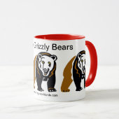 Mug Animaux sauvages - J'aime les ours GRIZZLY - Natur (Devant droit)
