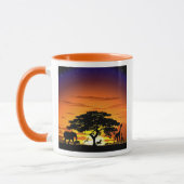Mug Animaux sauvages sur le coucher de soleil de la sa (Gauche)