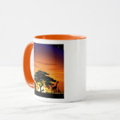 Mug Animaux sauvages sur le coucher de soleil de la sa (Devant gauche)