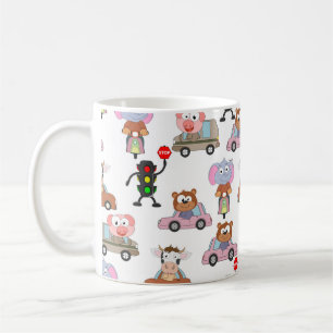 Mug Animaux Sucrés En Voitures Avec Motif Feu De Trafi