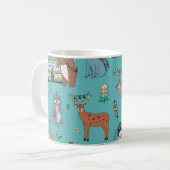 Mug Animaux tribaux : motif forestier. (Devant gauche)