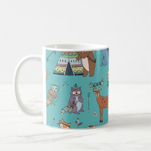 Mug Animaux tribaux : motif forestier. (Gauche)