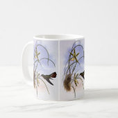 Mug Animaux vintages, Fleurs d'orchidées d'oiseaux col (Devant gauche)
