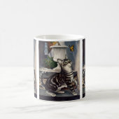Mug Animaux vintages, mignon Tabby Cat papillon (Centre)