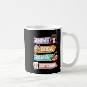 Mug Anime Boba Ramen Esquisse Otaku Kawaii Anime Girl