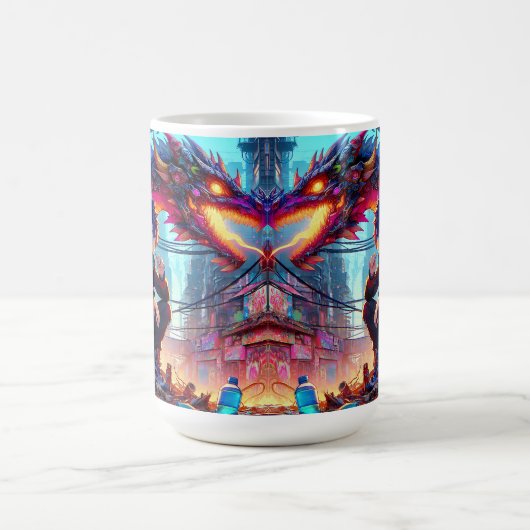 Mug Anime Boy et Dragon dans un monde dystopique (Centre)