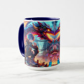 Mug Anime Boy et Dragon dans un monde dystopique (Devant gauche)