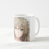 Mug Anime brune fille aux yeux bleus (Devant droit)