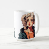 Mug Anime Dream : Beauté Beige-Haired (Devant droit)