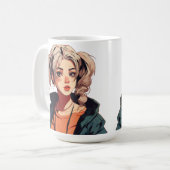 Mug Anime Dream : Beauté Beige-Haired (Devant gauche)