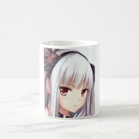 Mug Anime ennuyée fille aux cheveux argentés avec les (Centre)