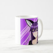 Mug Anime fille avec cheveux et yeux pourpres (Devant droit)