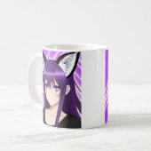 Mug Anime fille avec cheveux et yeux pourpres (Devant gauche)
