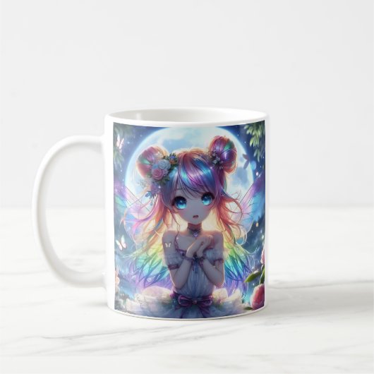 Mug Anime Girl Arc-en-ciel Chanter Lune Fée (Gauche)