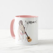 Mug Anime Girl assise avec gwt & Music Notes - Aesthe (Devant gauche)