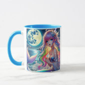 Mug Anime Girl chanter Moonlight Pixie Rainbow Mermaid (Gauche)