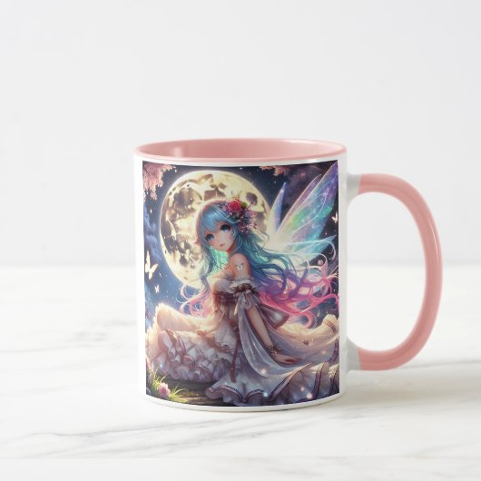 Mug Anime Girl Moon Fairy Princesse dans le jardin (Droite)