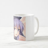 Mug Anime violet cheveux fille yeux violet (Devant droit)